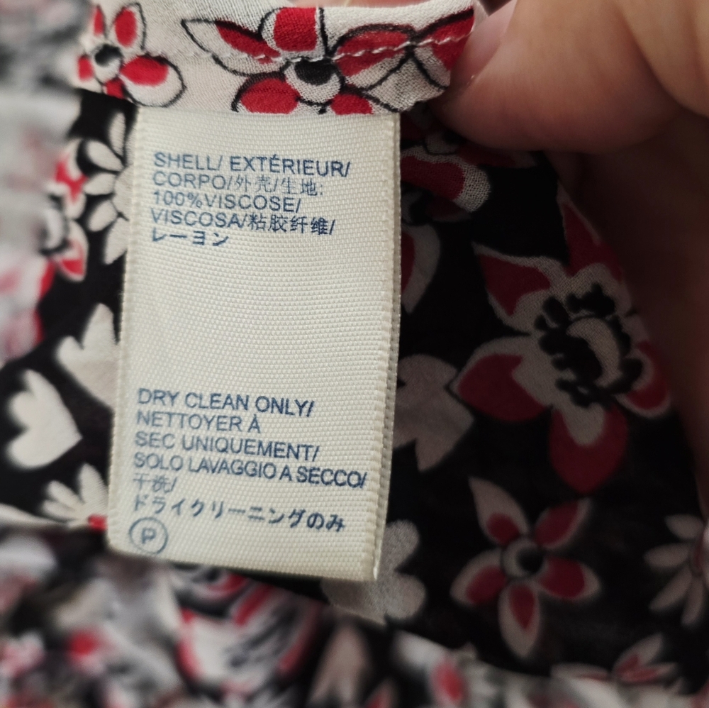 Rebecca Minkoff Red White Black Fleur Midi Dress Floral - Picture 6 of 7